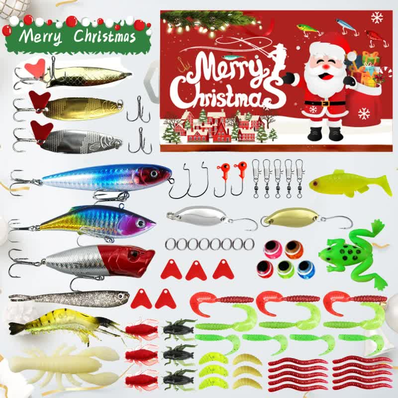 Fishing Lures Tackle Set for Fisher Men, Father, Granpa, Boys - 2026 Christmas Surprise Gift 78pcs