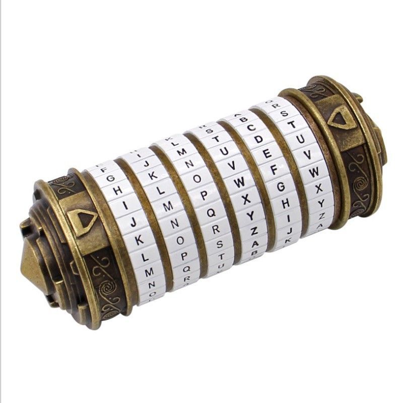 Da Vinci Code, Lock Cylinder, Puzzle, Gift, Valentine's Day Gift, Christmas Gift, Birthday Gift, Australian Puzzle, Brain Teaser, Code Breaking - Black - Size L