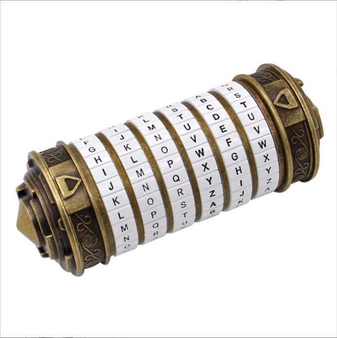 Da Vinci Code, Lock Cylinder, Puzzle, Gift, Valentine's Day Gift, Christmas Gift, Birthday Gift, Australian Puzzle, Brain Teaser, Code Breaking - Bronze - Size L