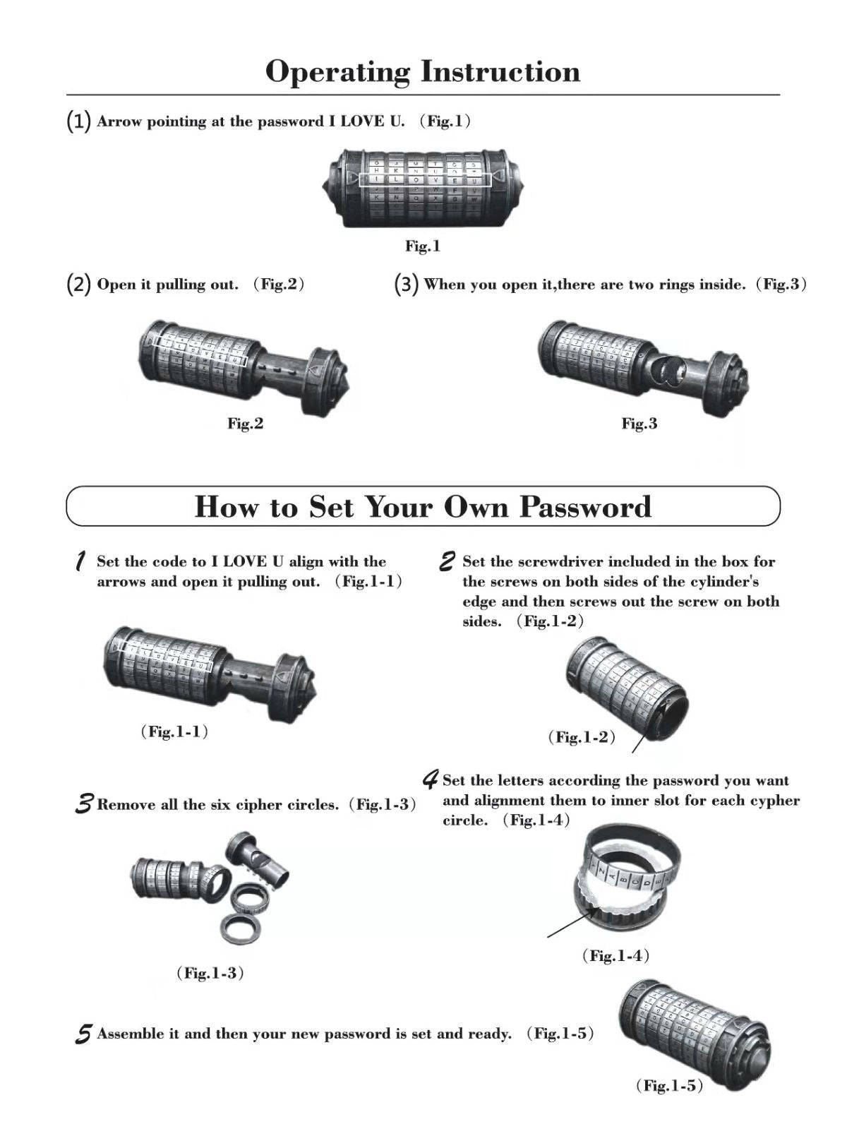 Da Vinci Code, Lock Cylinder, Puzzle, Gift, Valentine's Day Gift, Christmas Gift, Birthday Gift, Australian Puzzle, Brain Teaser, Code Breaking - Bronze - Size L