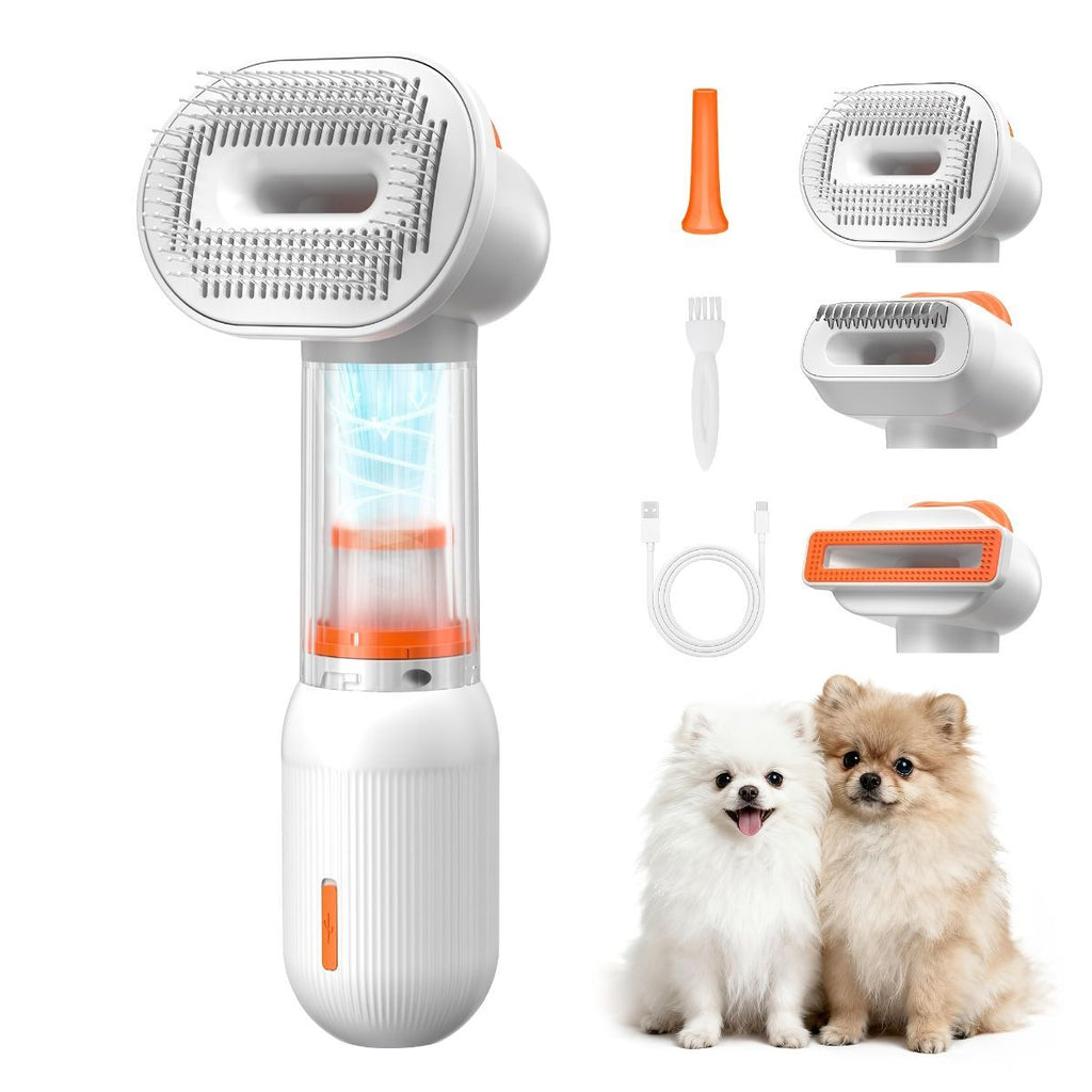 pet dematting comb, cat and dog grooming brush, pet hair remover, dog shedding tool, cat fur detangler, pet grooming kit, Australian pet supplies, dog brush for long hair, cat brush for short hair, pet hair collection comb - White - Size SET