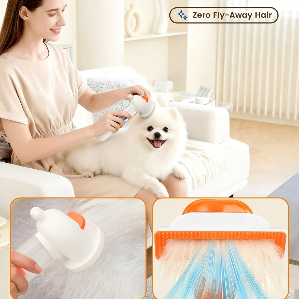 pet dematting comb, cat and dog grooming brush, pet hair remover, dog shedding tool, cat fur detangler, pet grooming kit, Australian pet supplies, dog brush for long hair, cat brush for short hair, pet hair collection comb - White - Size SET