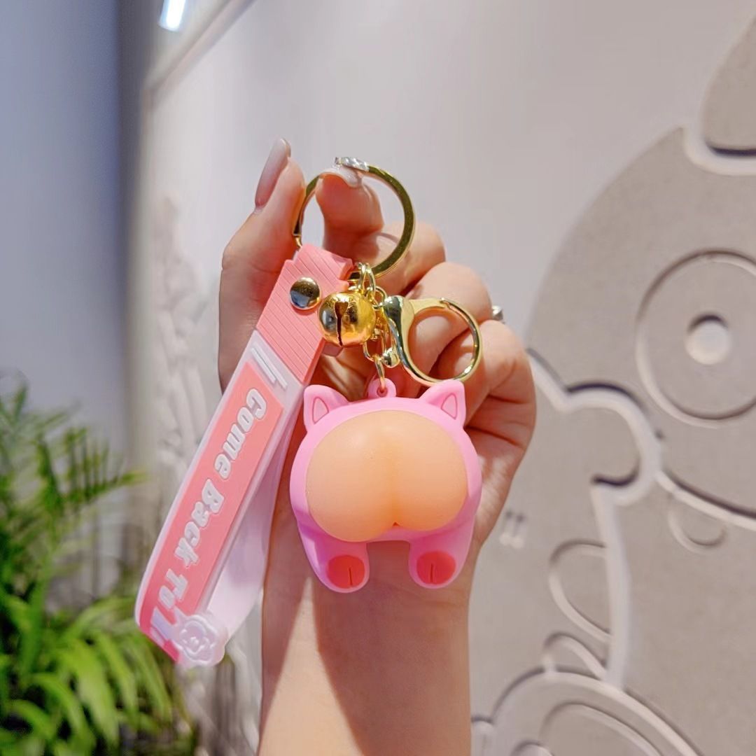 rabbit keychain, squeeze stress reliever, couple keychain, cute keychain, stress relief gift, pink keychain, keychain with bell, Australian market, anxiety relief, keychain gift - 2PCS - Size tiger