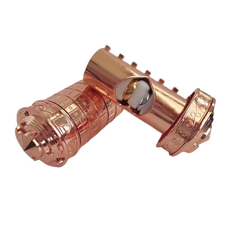 Da Vinci Code, Lock Cylinder, Puzzle, Gift, Valentine's Day Gift, Christmas Gift, Birthday Gift, Australian Puzzle, Brain Teaser, Code Breaking - Bronze - Size L