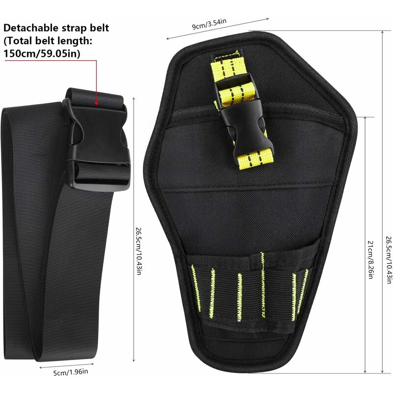 Tool Belt, Tool Holster Belt With Adjustable Belt And Open Loops For Storing Tools And Drill
