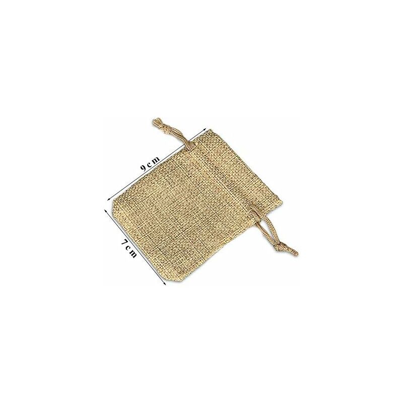 100 pcs Jute Bags 7X9Cm, Reusable Gift Bags, Burlap Pouches With Drawstring For Jewelry Gift Party Birthday Christmas