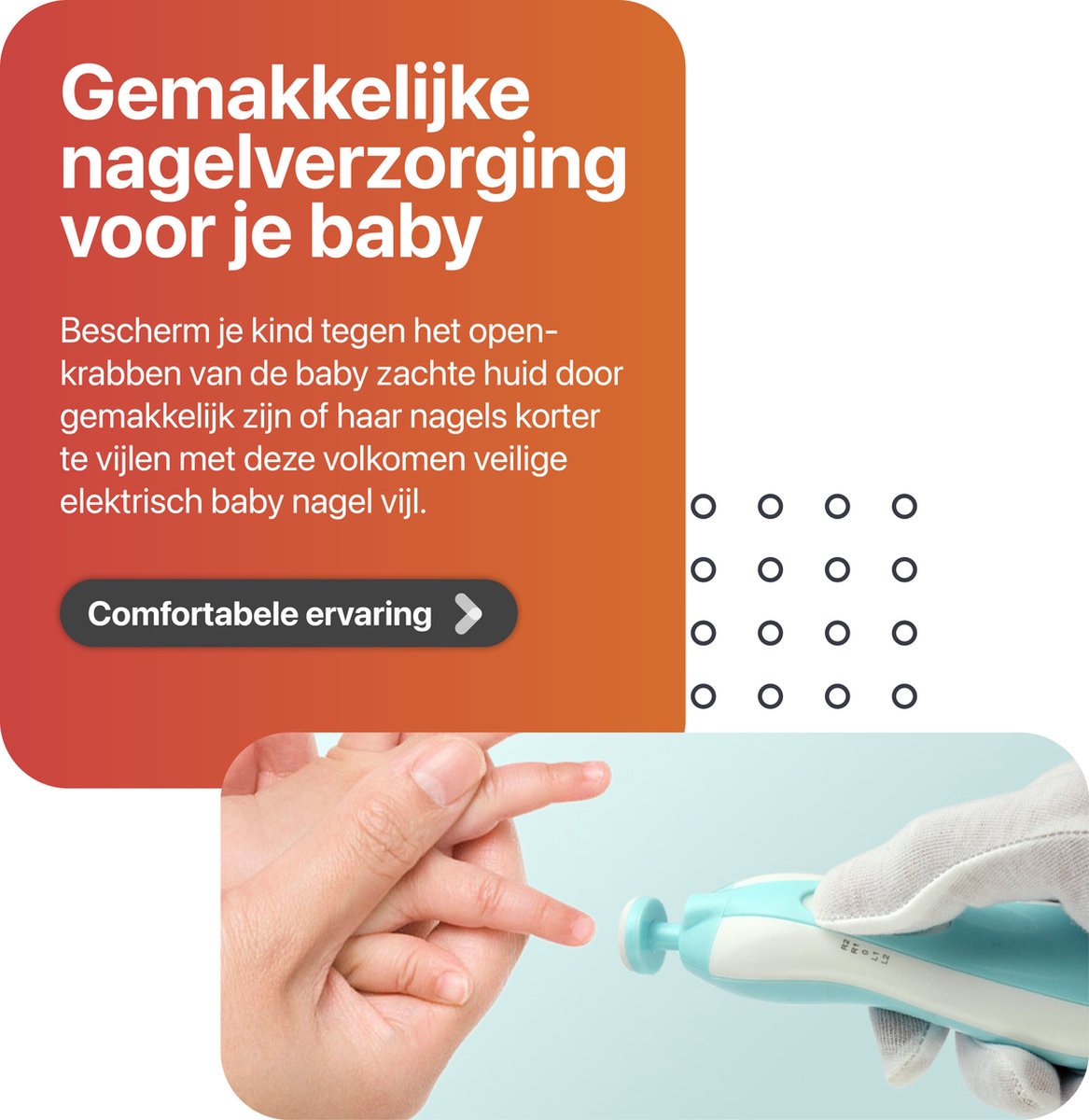 Smart-Tech Baby Electric Nail Files - Baby Nail Care - LED - Baby Nail Files - Blauw