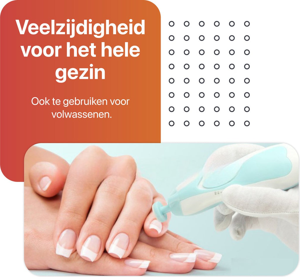 Smart-Tech Baby Electric Nail Files - Baby Nail Care - LED - Baby Nail Files - Blauw