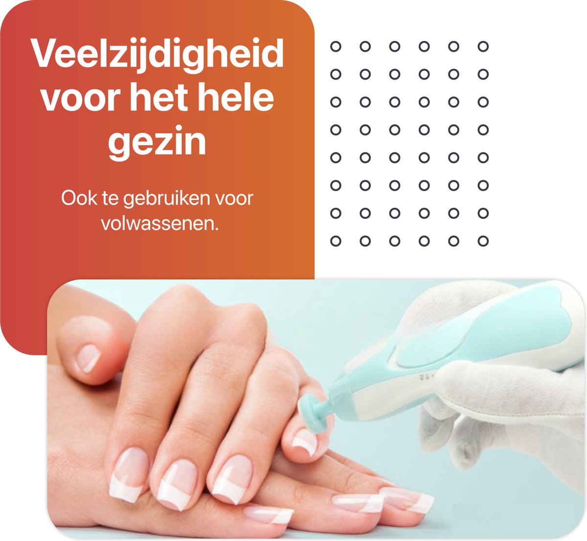 Smart-Tech Baby Electric Nail Files - Baby Nail Care - LED - Baby Nail Files - Blauw