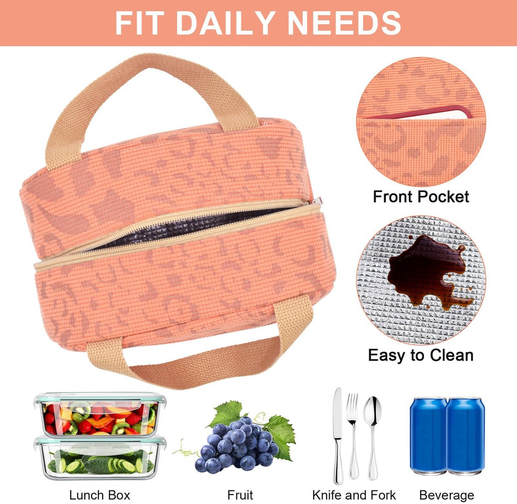 Children's Lunch Bags - Reusable Lunch Bag - Lunch Bags - Lunch Bags for Women and Men - Mini Insulated Bag 6L - Small Insulated Picnic Bag - For Work, School, Picnics and Travel (Orange)