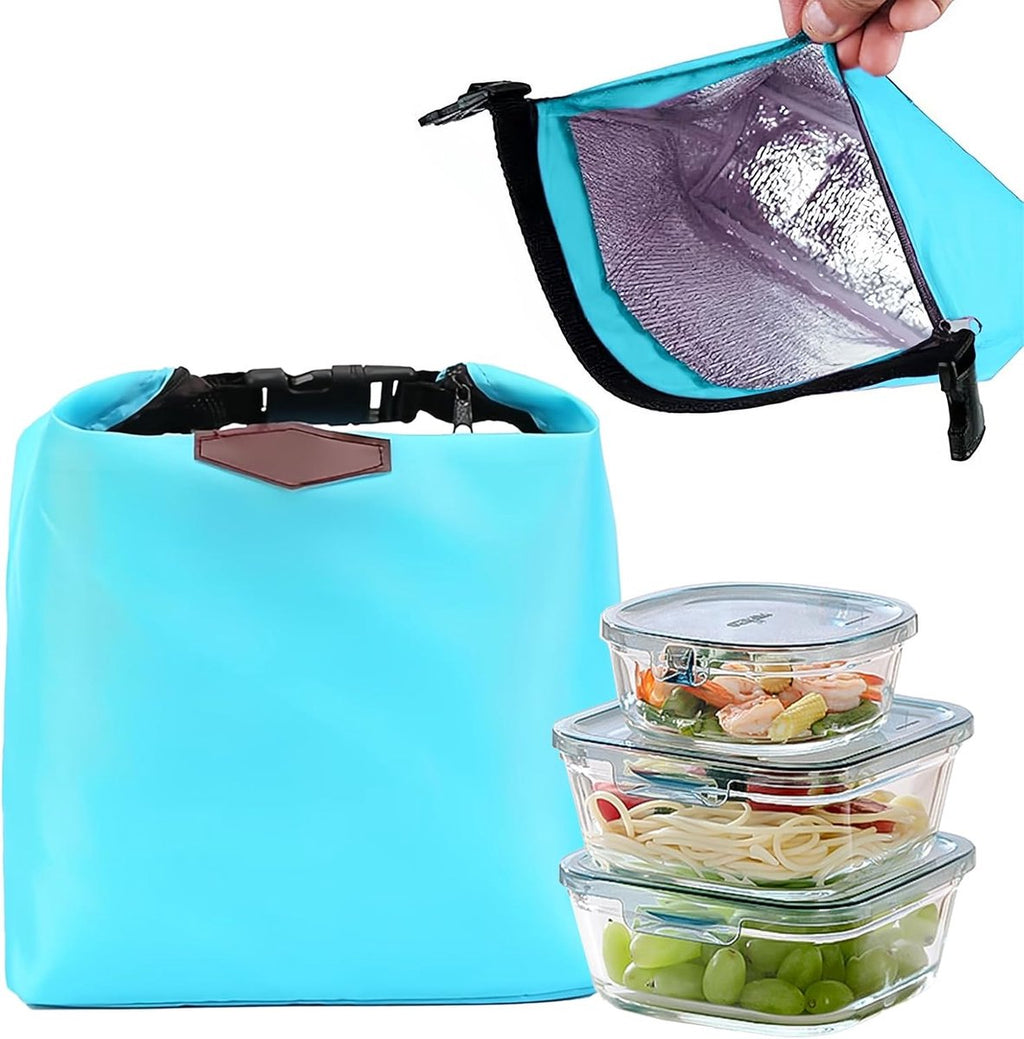 Lunch bag - Insulated bags - Lunch bag - Insulated backpack - Insulated lunch bags - Insulated lunch bag - Portable lunch bag - Picnic bag - Blue zipper