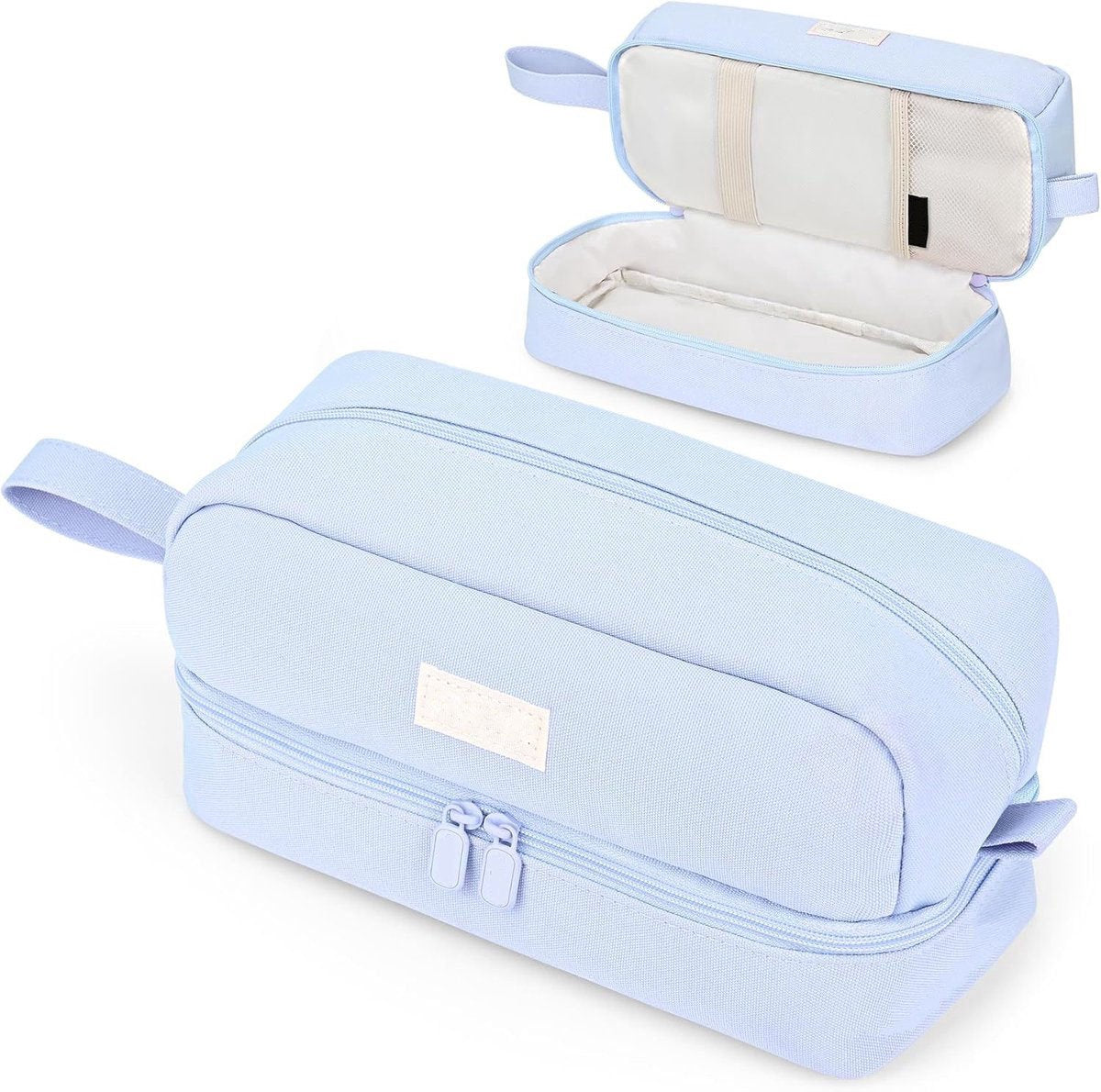 Pencil case - Boy's pencil case - Girl's pencil case - School cases - Large pencil case - School supplies - Suitable for students - Girls - Girls and teenagers (blue)