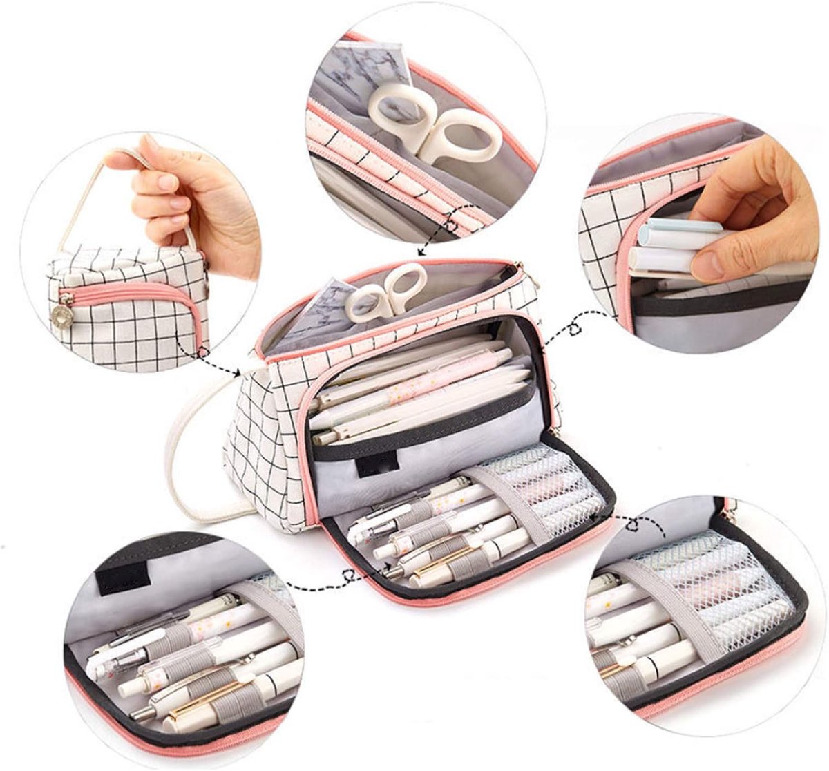Pencil case - Pencil case for boys - Pencil cases for girls - Pencil case for school - Large pencil case - High-capacity pencil case - Pencil case - Certified - For high school, university, office, student - Gift for girls