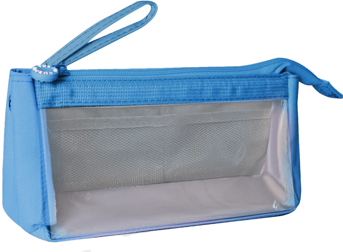 Pencil case - Pencil case - Storage bag - Pencil case - Boy's pencil case - Girl's pencil case - School cases - Portable school pencil case - 20x9x10cm - Blue