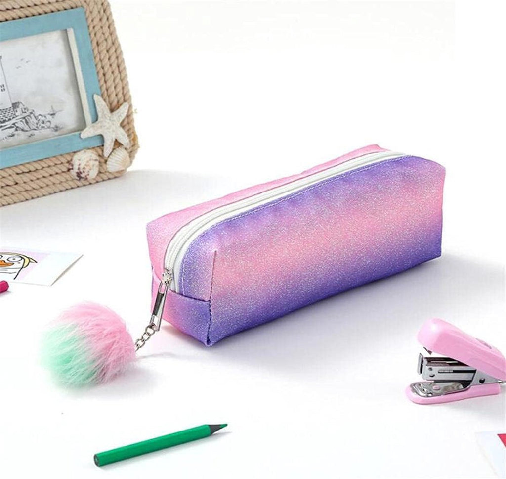 Pencil case - Pencil case for boys - Pencil case for girls - School pencil cases - School supplies - Large capacity rainbow glitter pencil case - Student desk storage box