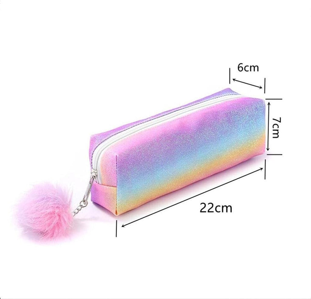 Pencil case - Pencil case for boys - Pencil case for girls - School pencil cases - School supplies - Large capacity rainbow glitter pencil case - Student desk storage box