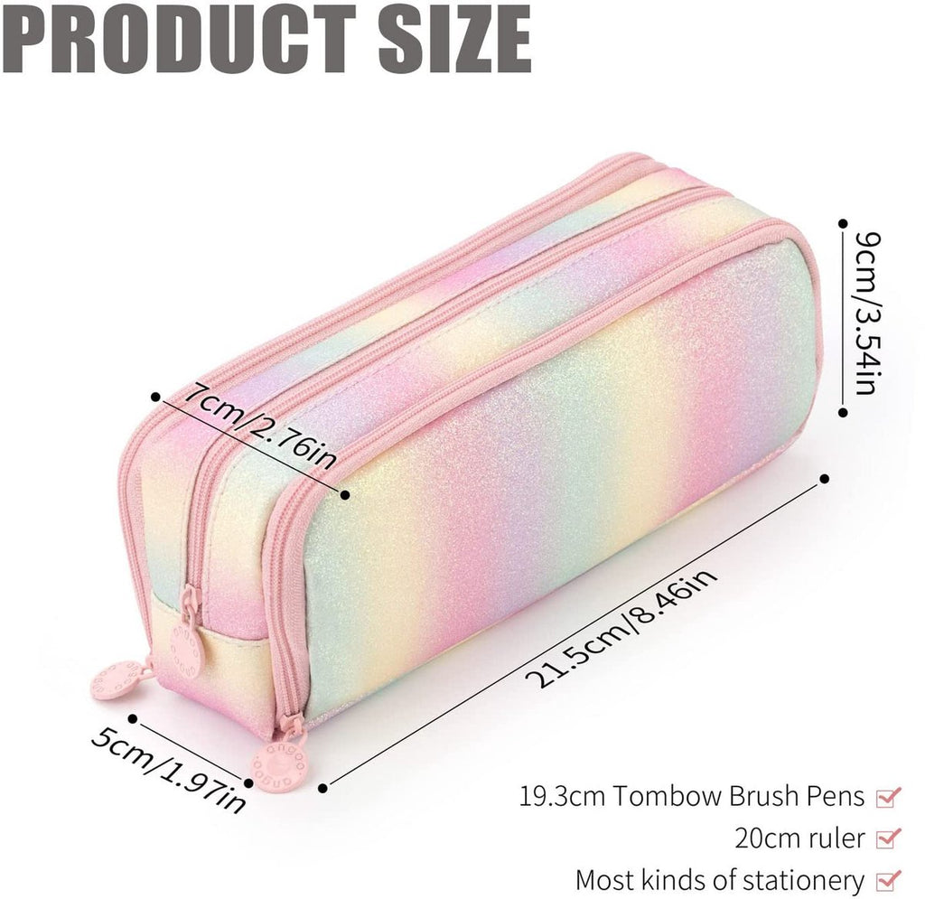 Pencil Case - Large Pencil Case - Boy's Pencil Case - Girl's Pencil Case - School Pencil Cases - School Supplies - with 3 Compartments - for Girls and Boys - Office - Makeup Gift