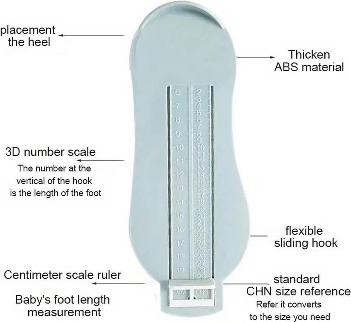 Child's Foot Measuring Tool | Child's Shoe Size Measuring Tool | Baby Shoe Measuring Tool | Baby Measurement | Pink