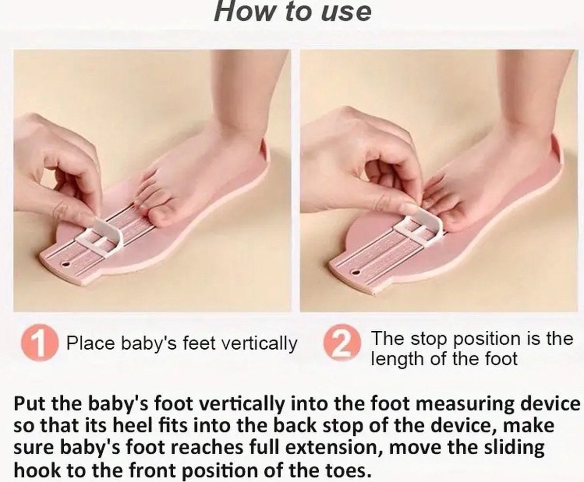 Child's Foot Measuring Tool | Child's Shoe Size Measuring Tool | Baby Shoe Measuring Tool | Baby Measurement | Pink
