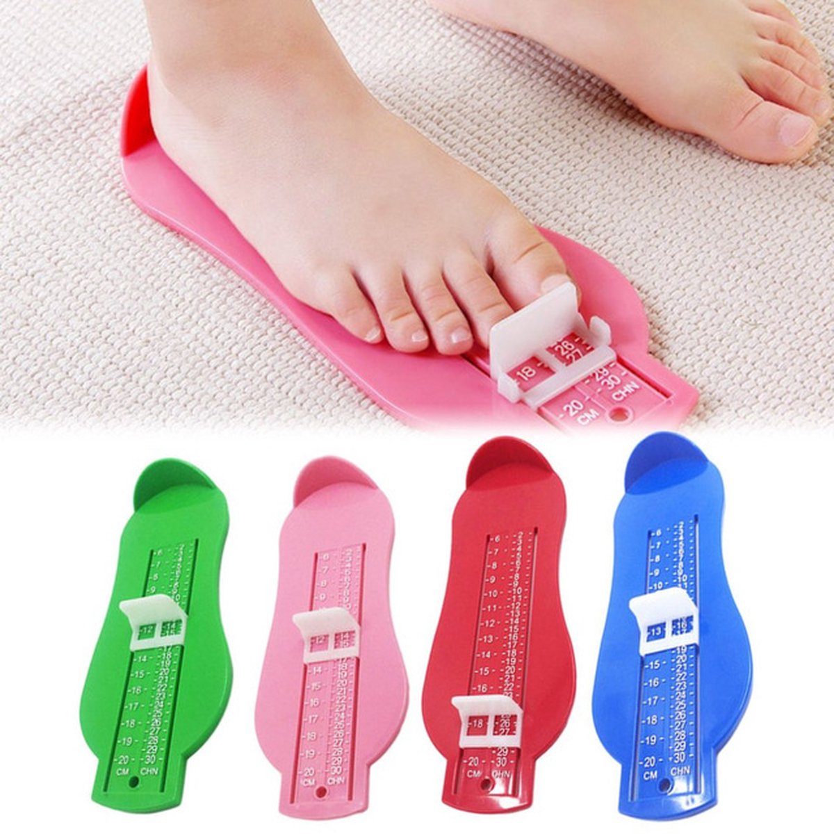 Child's Foot Measuring Tool | Child's Shoe Size Measuring Tool | Baby Shoe Measuring Tool | Baby Measurement | Pink