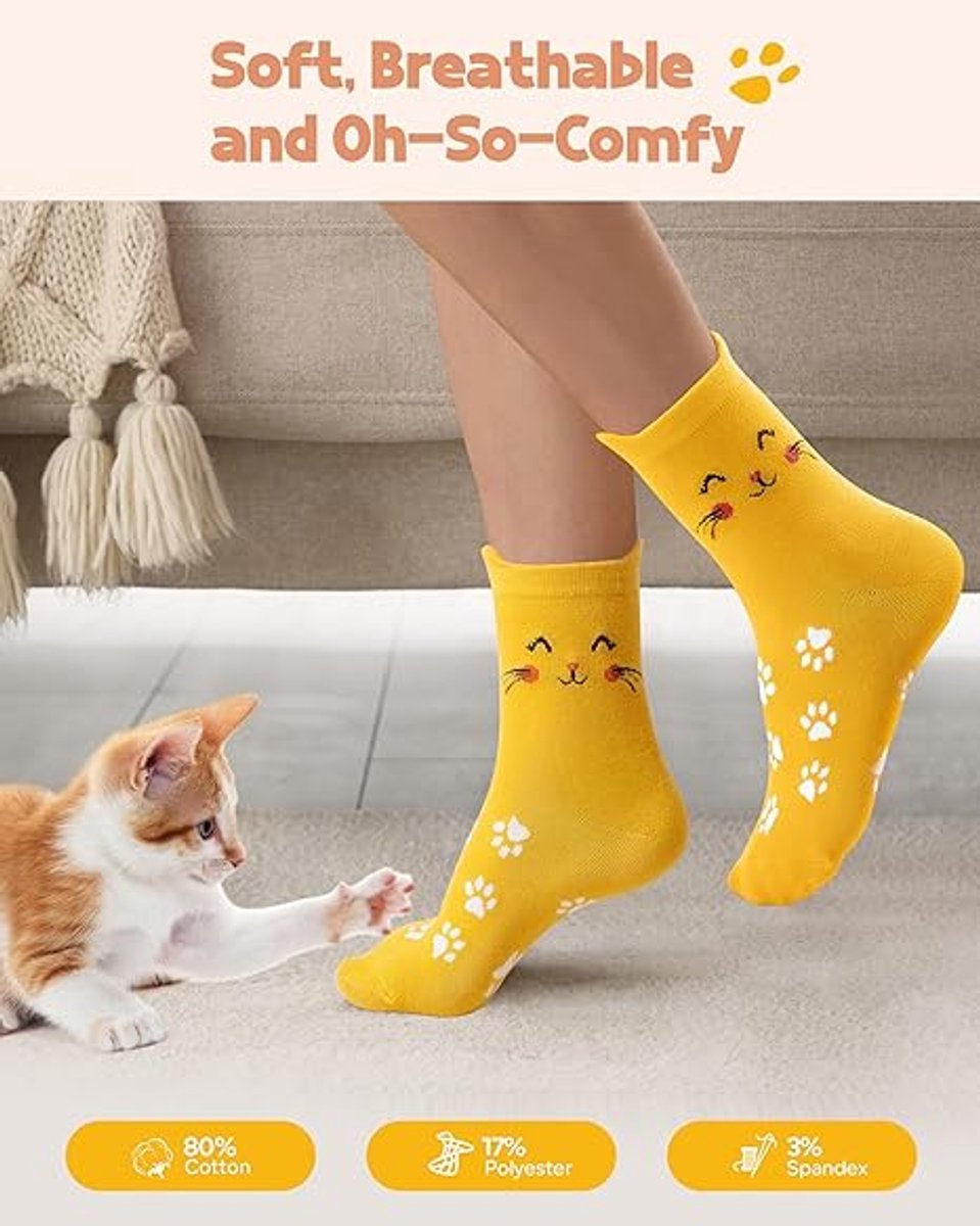 Cat socks - Funny, new gifts for animal lovers - Ultra-soft and comfortable design - Unique gift for mother, wife, and girlfriend - Christmas gifts and birthday gifts