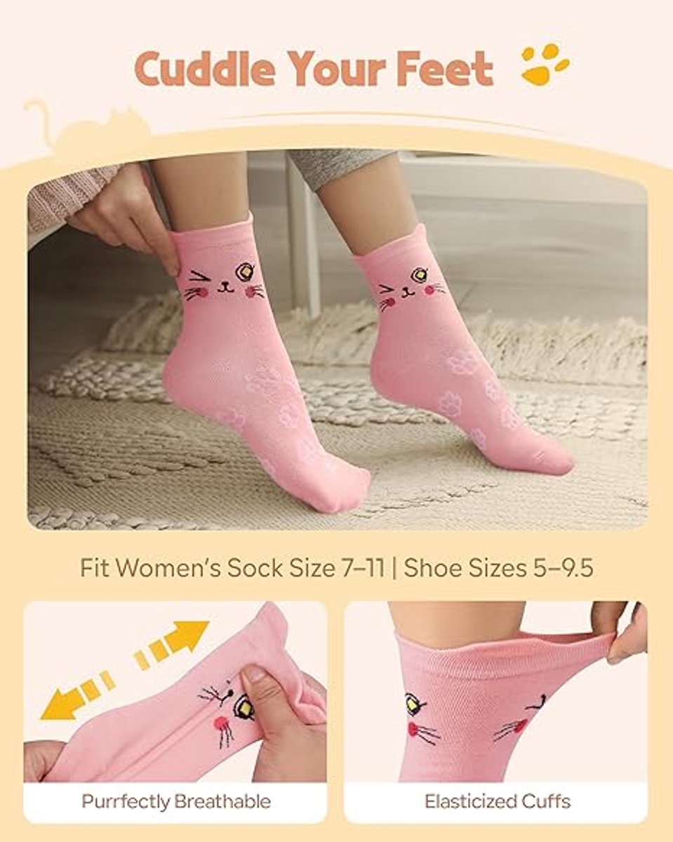 Cat socks - Funny, new gifts for animal lovers - Ultra-soft and comfortable design - Unique gift for mother, wife, and girlfriend - Christmas gifts and birthday gifts