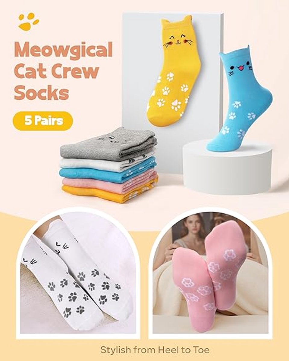 Cat socks - Funny, new gifts for animal lovers - Ultra-soft and comfortable design - Unique gift for mother, wife, and girlfriend - Christmas gifts and birthday gifts