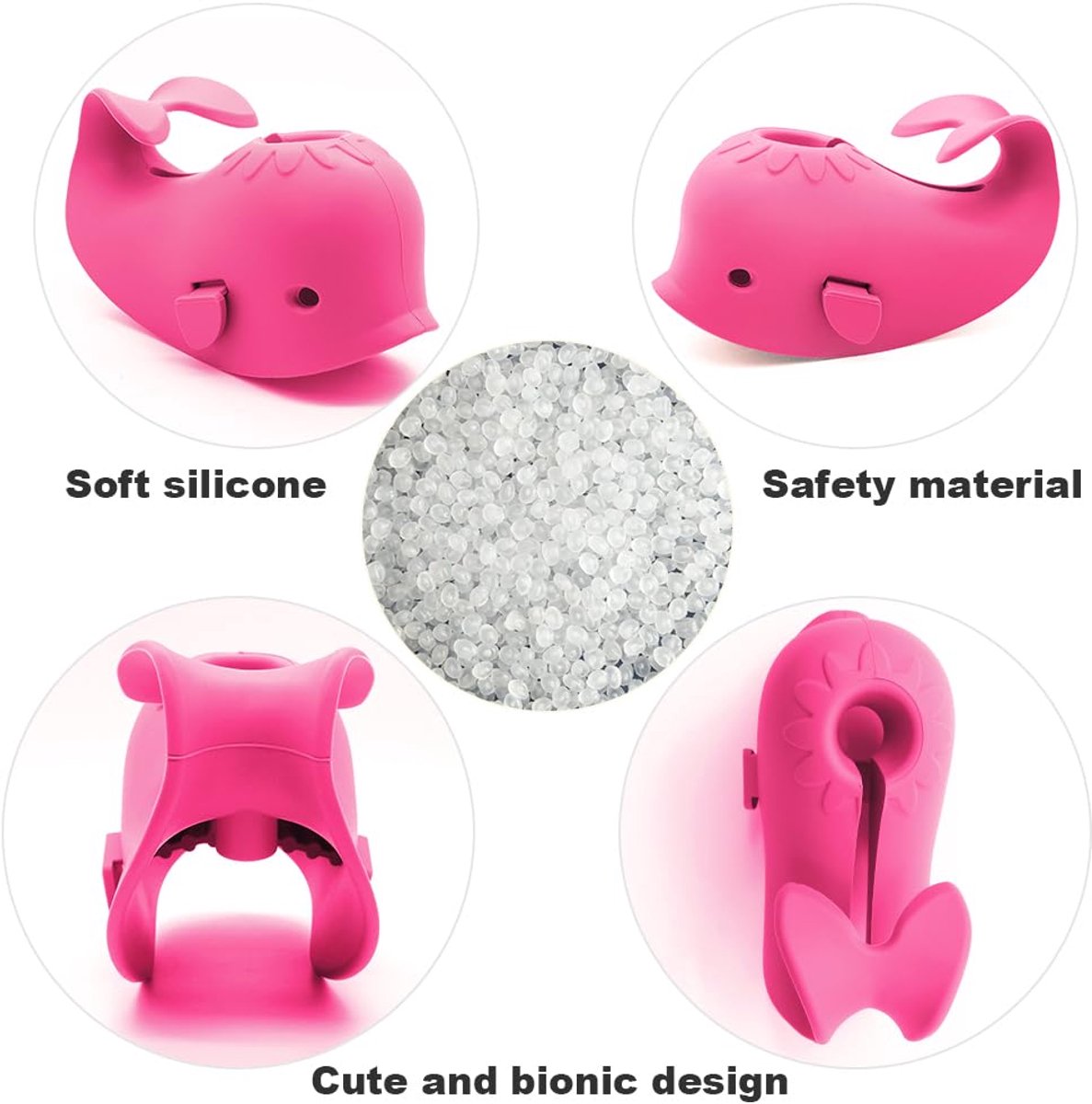 Baby Bath Faucet Cover - Soft silicone safety protector for children, toddlers and babies - Cute whale design, nice bath gift for children - red