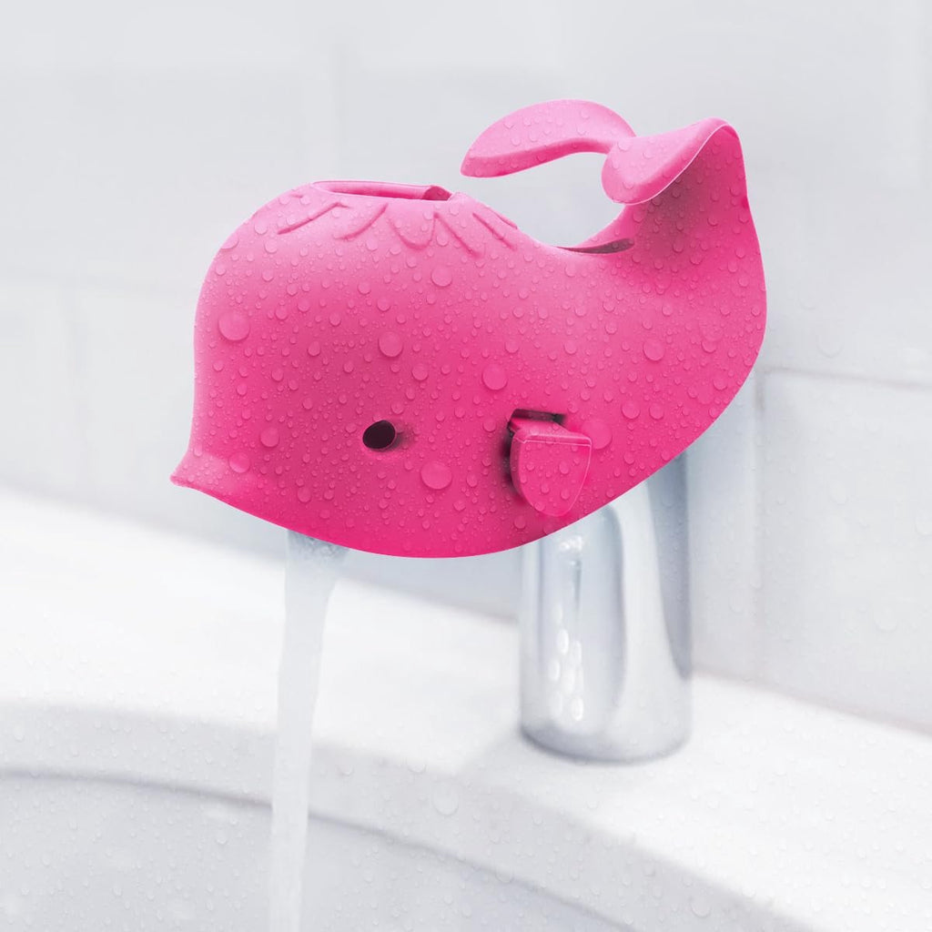 Baby Bath Faucet Cover - Soft silicone safety protector for children, toddlers and babies - Cute whale design, nice bath gift for children - red