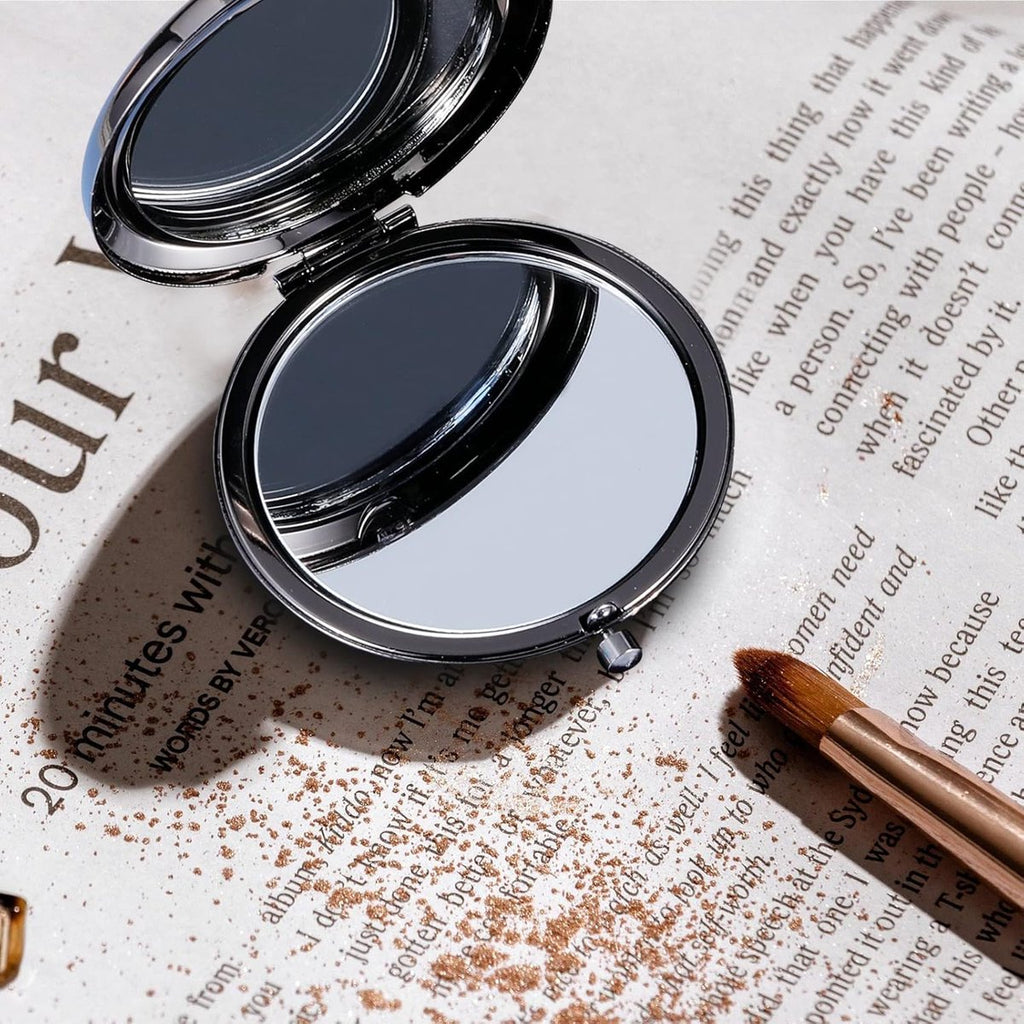 Makeup Mirror - Mirror - Hand Mirror - Pocket Mirror - Travel Mirror - Makeup Mirror - Mini Makeup Mirror - Foldable - Foldable - Compact - Portable - Black