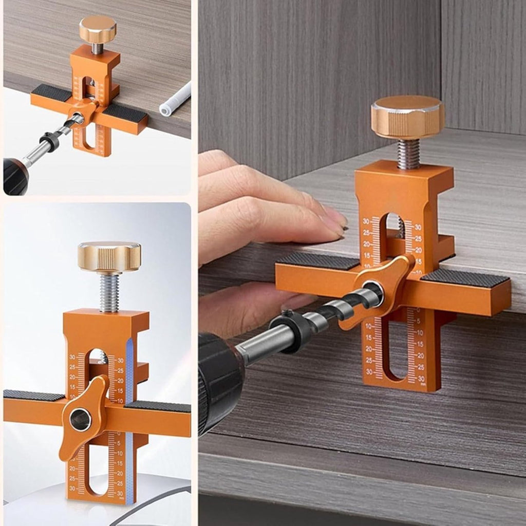 Cabinet Door Installation Positioner - Cabinet Door Positioner - Adjustable Height - Cabinet Door Installation - Mounting Template Clamps - Positioning Tool - 2-in-1 Mounting Template - for Positioning Cabinet Doors - Orange