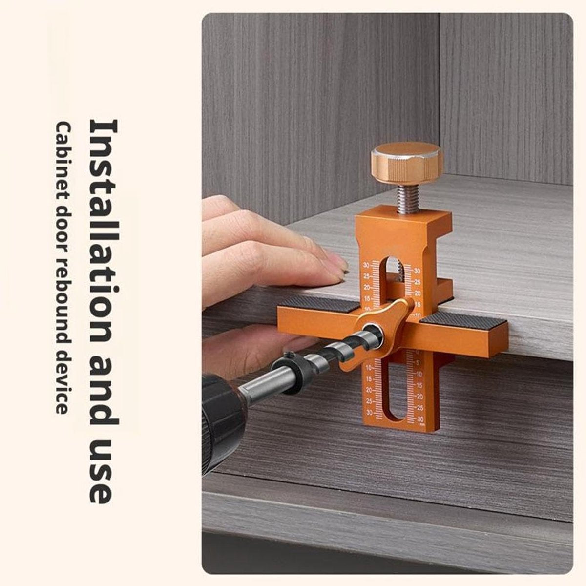 Cabinet Door Installation Positioner - Cabinet Door Positioner - Adjustable Height - Cabinet Door Installation - Mounting Template Clamps - Positioning Tool - 2-in-1 Mounting Template - for Positioning Cabinet Doors - Orange