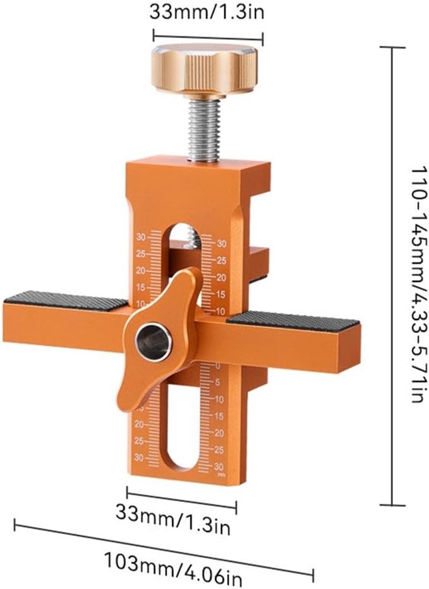 Cabinet Door Installation Positioner - Cabinet Door Positioner - Adjustable Height - Cabinet Door Installation - Mounting Template Clamps - Positioning Tool - 2-in-1 Mounting Template - for Positioning Cabinet Doors - Orange
