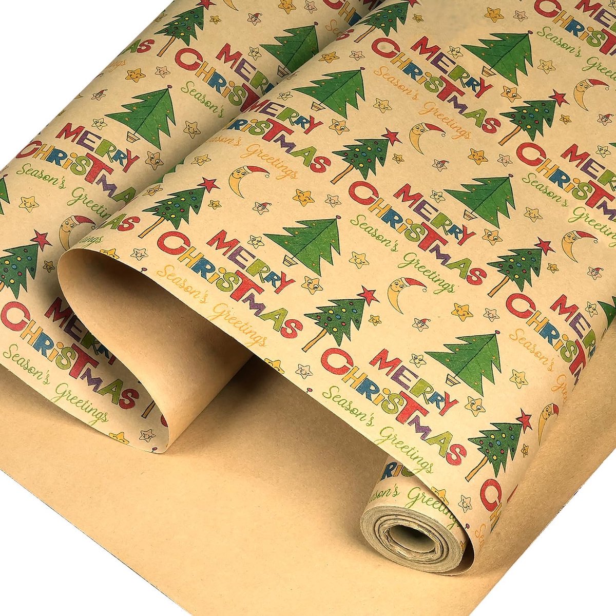 Wrapping paper - Christmas wrapping paper - Christmas gift paper - Wrapping paper with figures - 43 x 300cm - 1 Roll - Christmas paper wrapping paper for Christmas - Christmas paper wrapping paper for children - gift paper - Kraft gift paper - Christmas -