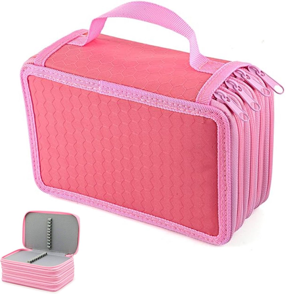 Pencil Case - Pencil Case with 72 compartments - Zippered Pencil Case - Large Pencil Case - Large Capacity - Pencil Case Organizer - Portable Pencil Case - Pen Case - with 4 compartments - for Colored Pencils, Markers, Pens - for children, students, staff