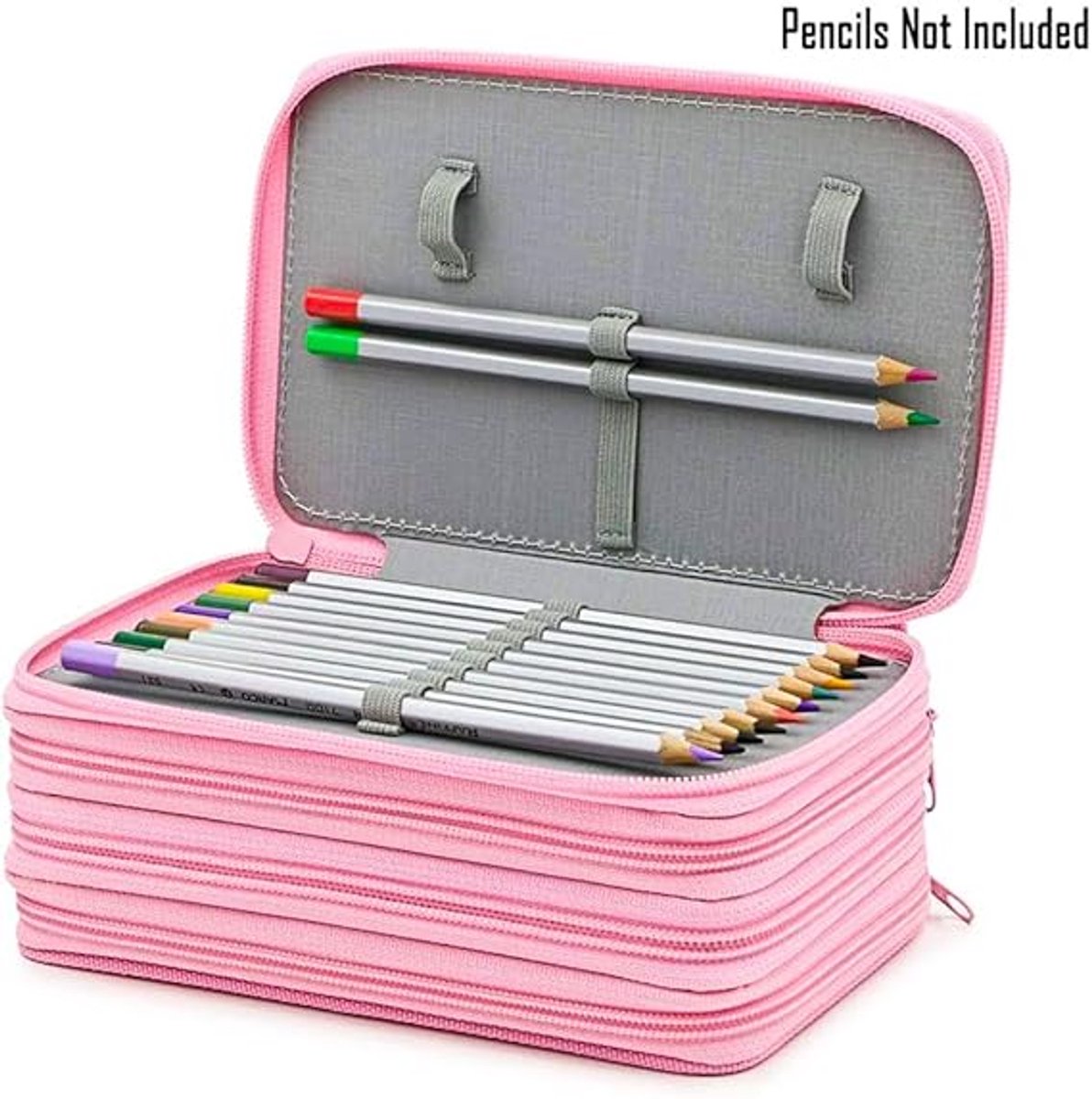 Pencil Case - Pencil Case with 72 compartments - Zippered Pencil Case - Large Pencil Case - Large Capacity - Pencil Case Organizer - Portable Pencil Case - Pen Case - with 4 compartments - for Colored Pencils, Markers, Pens - for children, students, staff