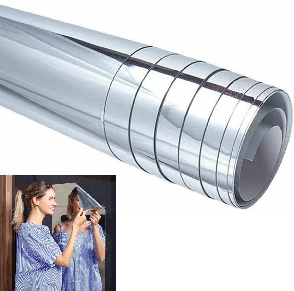 Full-length mirror - 40*122 cm - Self-adhesive mirror stickers - Flexible mirror sheets - Bathroom soft mirror - Soft mirror - mirror paper - wall stickers with mirror effect - self-adhesive mirror - unbreakable mirror - room decoration - wall decoration