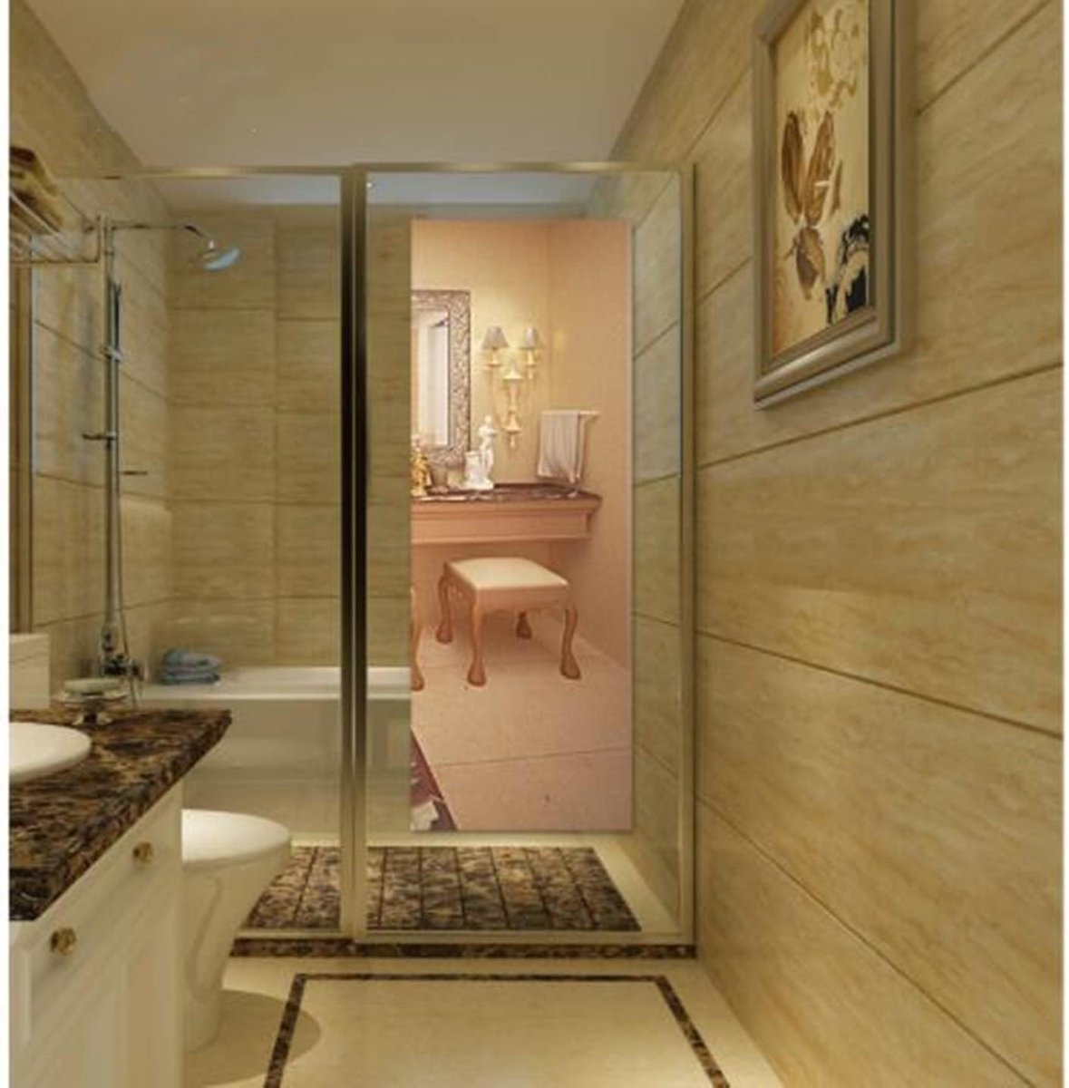 Full-length mirror - 40*122 cm - Self-adhesive mirror stickers - Flexible mirror sheets - Bathroom soft mirror - Soft mirror - mirror paper - wall stickers with mirror effect - self-adhesive mirror - unbreakable mirror - room decoration - wall decoration