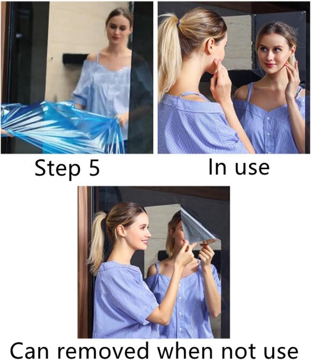Full-length mirror - 40*122 cm - Self-adhesive mirror stickers - Flexible mirror sheets - Bathroom soft mirror - Soft mirror - mirror paper - wall stickers with mirror effect - self-adhesive mirror - unbreakable mirror - room decoration - wall decoration