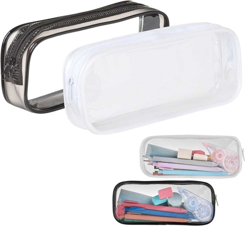 Pencil Case - 2-Piece Pencil Case - Pencil Case for School - Transparent Pencil Case - Transparent Exam Pencil Case - School Supplies - transparent school pencil case - school pencil case - Pencil case for men and women, children's pencil case, travel - P