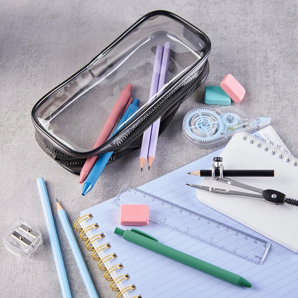 Pencil Case - 2-Piece Pencil Case - Pencil Case for School - Transparent Pencil Case - Transparent Exam Pencil Case - School Supplies - transparent school pencil case - school pencil case - Pencil case for men and women, children's pencil case, travel - P