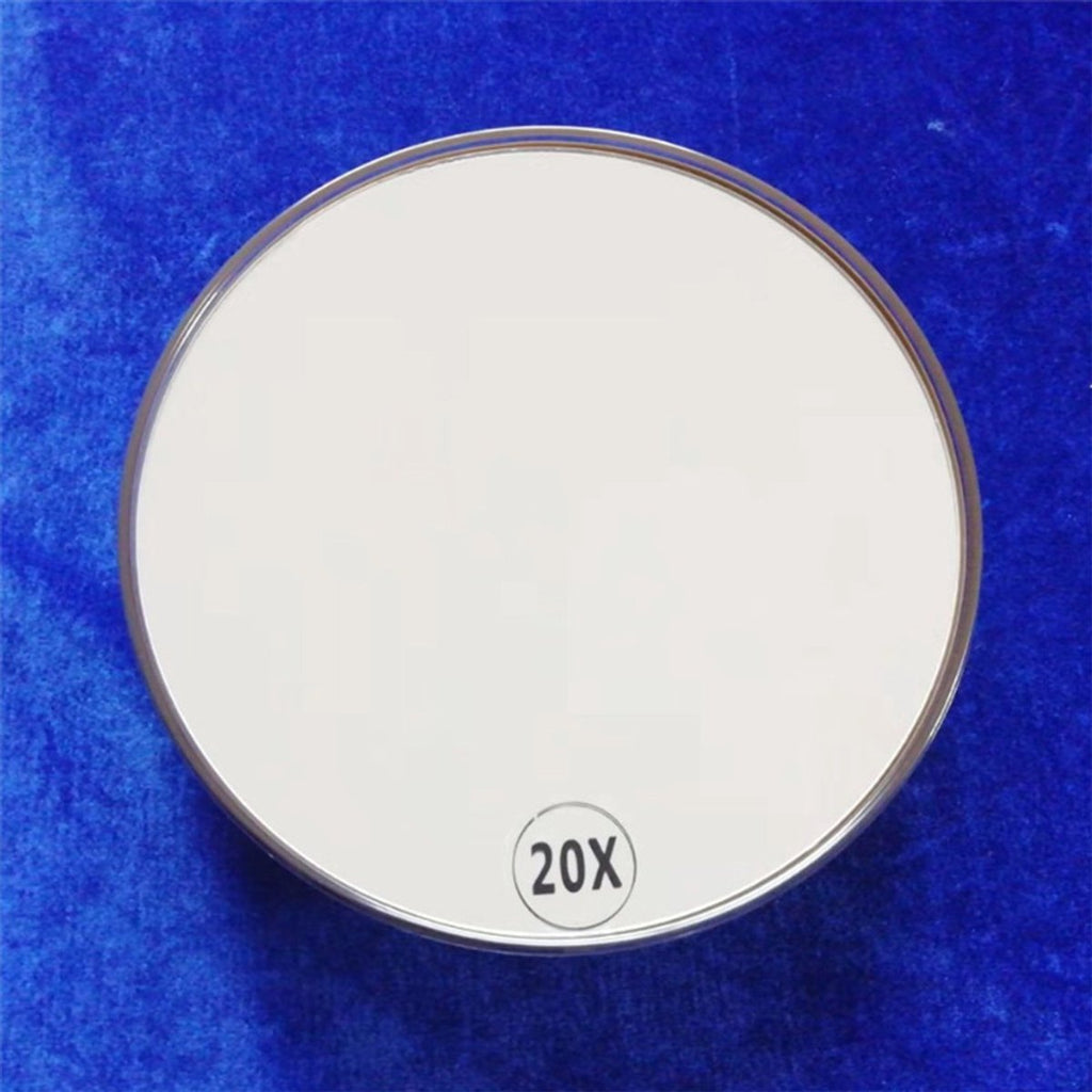 Make-up Mirror - 20x Magnification - With Suction Cup - Magnifying Mirror - Round - Portable Bathroom Shower Mirror - For Detailed Make-up and Skin Care Up Close - 150mm - White