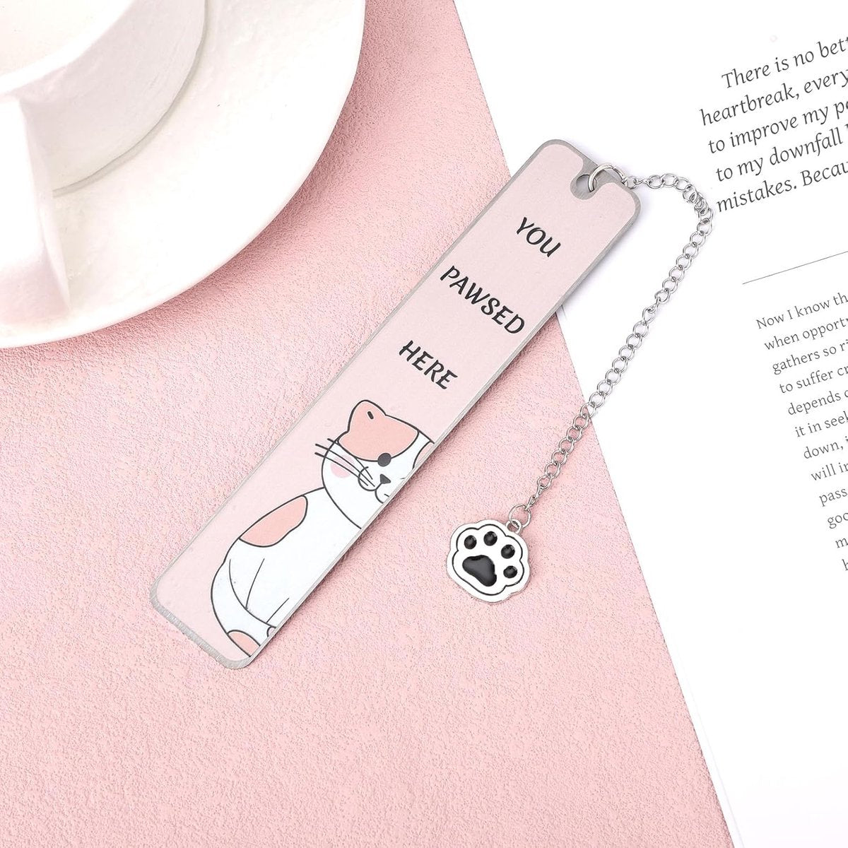 Bookmarks - Set of 2 - Cat Bookmarks - Gifts for Cat Lovers - Cute Bookmarks - Bookmark Gifts for Book Lovers - Reading Bookmarks - Gifts for Boys, Girls, Kids & Friends - Stainless Steel (Style B)