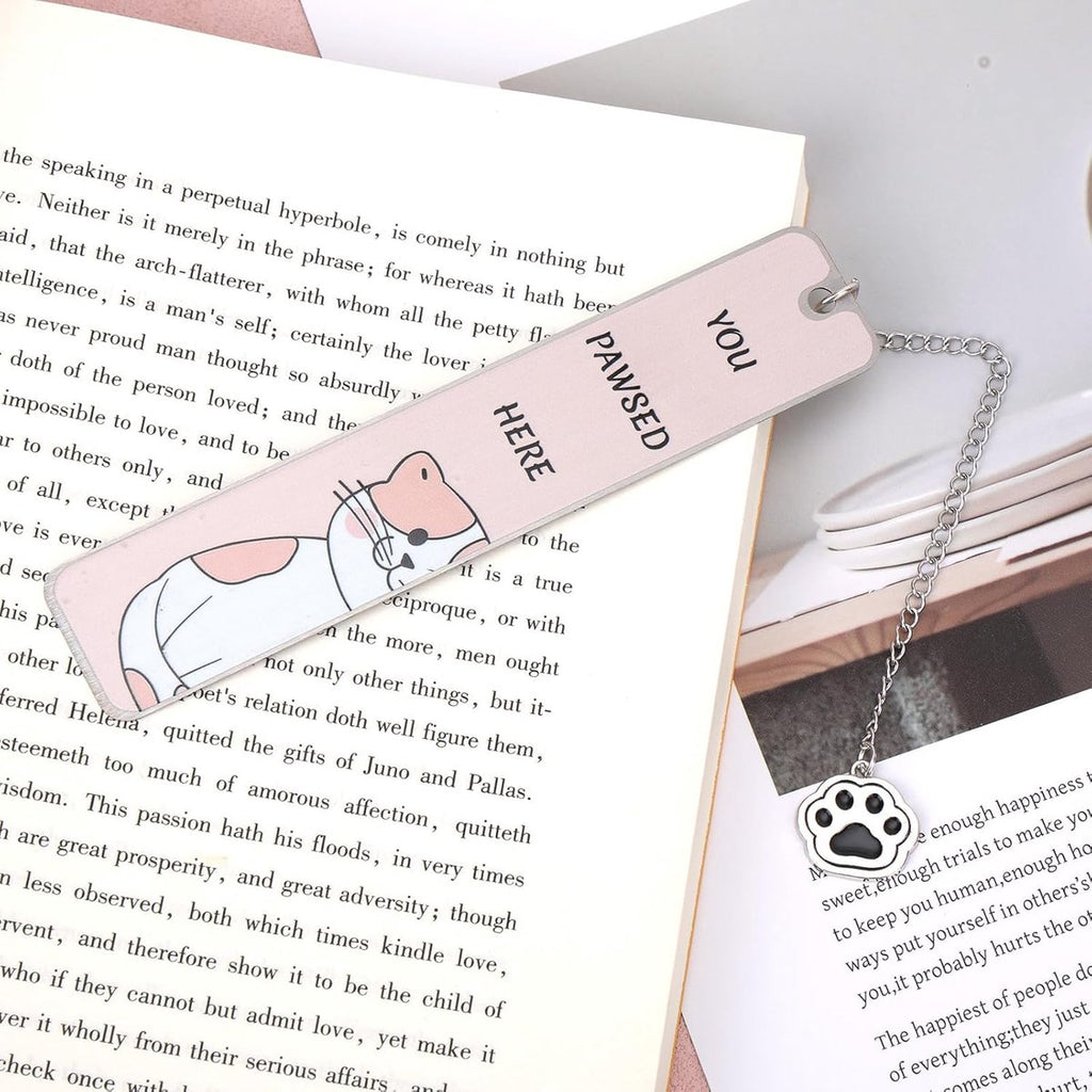 Bookmarks - Set of 2 - Cat Bookmarks - Gifts for Cat Lovers - Cute Bookmarks - Bookmark Gifts for Book Lovers - Reading Bookmarks - Gifts for Boys, Girls, Kids & Friends - Stainless Steel (Style B)