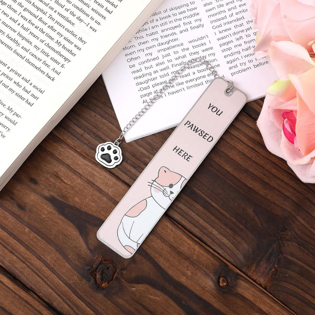 Bookmarks - Set of 2 - Cat Bookmarks - Gifts for Cat Lovers - Cute Bookmarks - Bookmark Gifts for Book Lovers - Reading Bookmarks - Gifts for Boys, Girls, Kids & Friends - Stainless Steel (Style B)