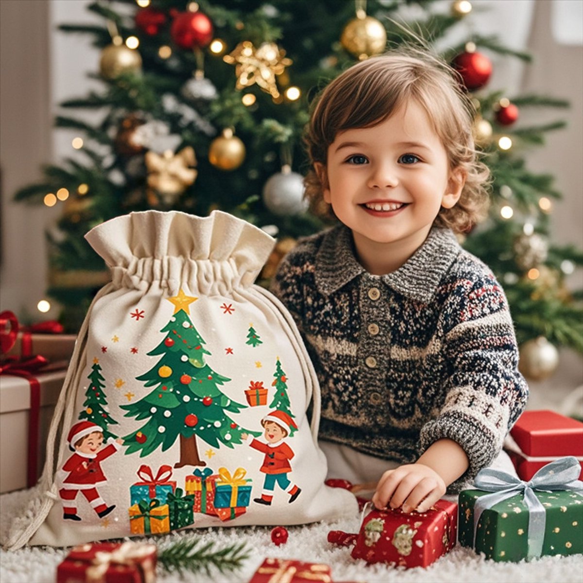 Gift Bags - Large Gift Bags - Packaging Bags - Large Gift Bags - Christmas Gift Bags - Wrapped Gift Bags - Cotton Storage Bags - 48x65cm