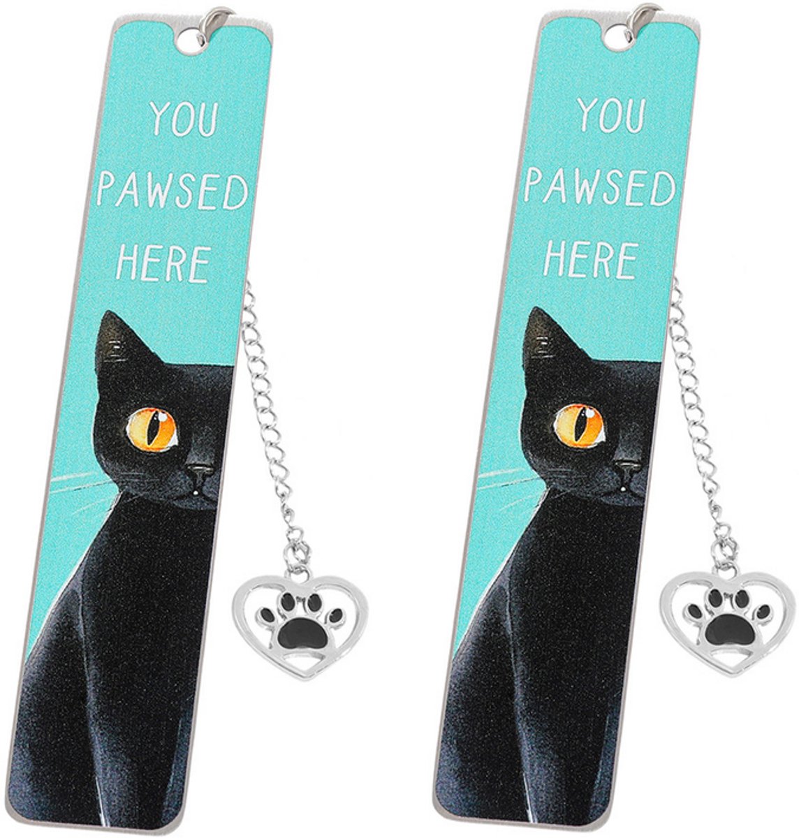Bookmarks - Set of 2 - Cat Bookmarks - Gifts for Cat Lovers - Cute Bookmarks - Bookmark Gifts for Book Lovers - Reading Bookmarks - Gifts for Boys, Girls, Kids & Friends - Stainless Steel (Style A)