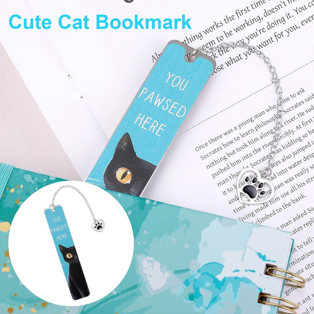 Bookmarks - Set of 2 - Cat Bookmarks - Gifts for Cat Lovers - Cute Bookmarks - Bookmark Gifts for Book Lovers - Reading Bookmarks - Gifts for Boys, Girls, Kids & Friends - Stainless Steel (Style A)