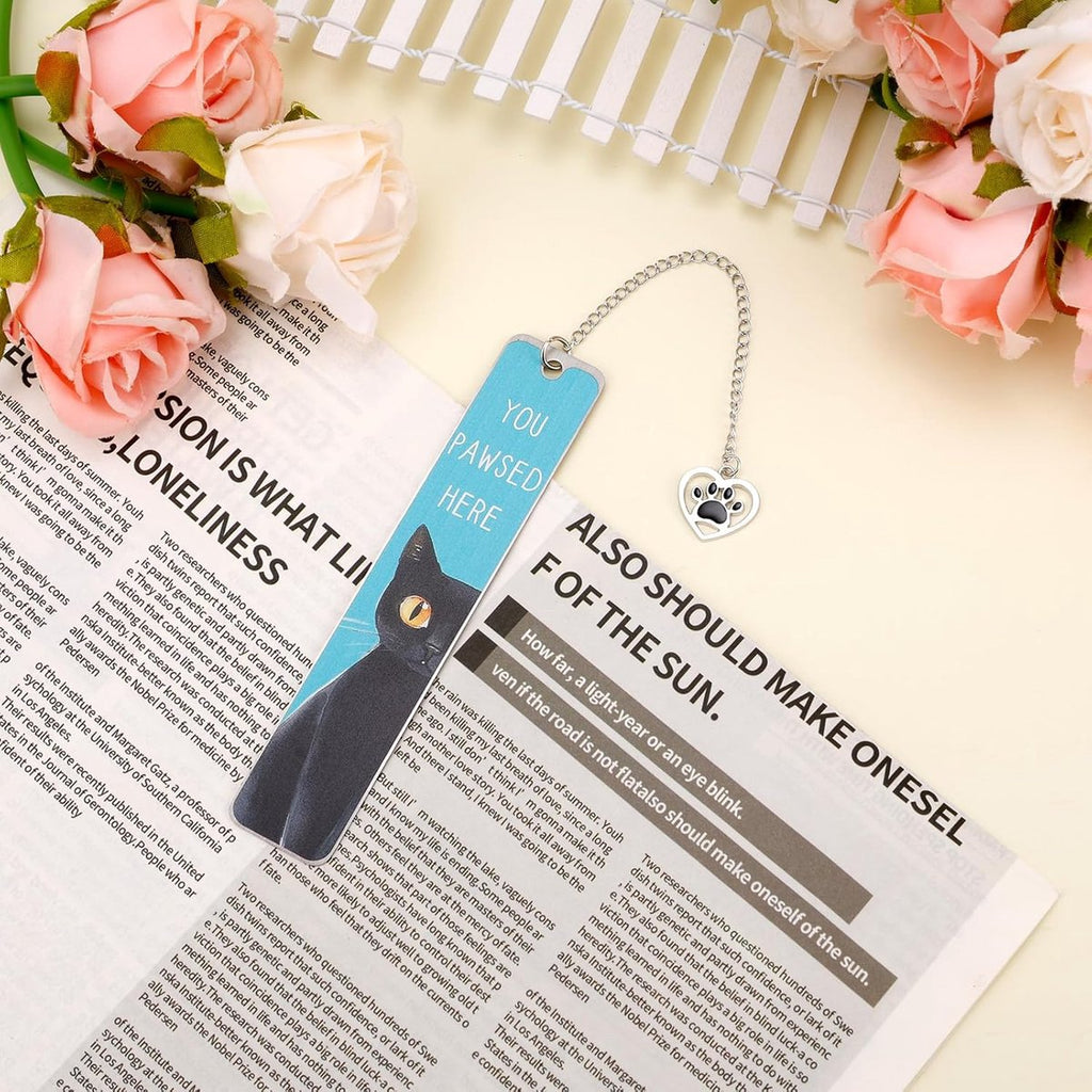 Bookmarks - Set of 2 - Cat Bookmarks - Gifts for Cat Lovers - Cute Bookmarks - Bookmark Gifts for Book Lovers - Reading Bookmarks - Gifts for Boys, Girls, Kids & Friends - Stainless Steel (Style A)