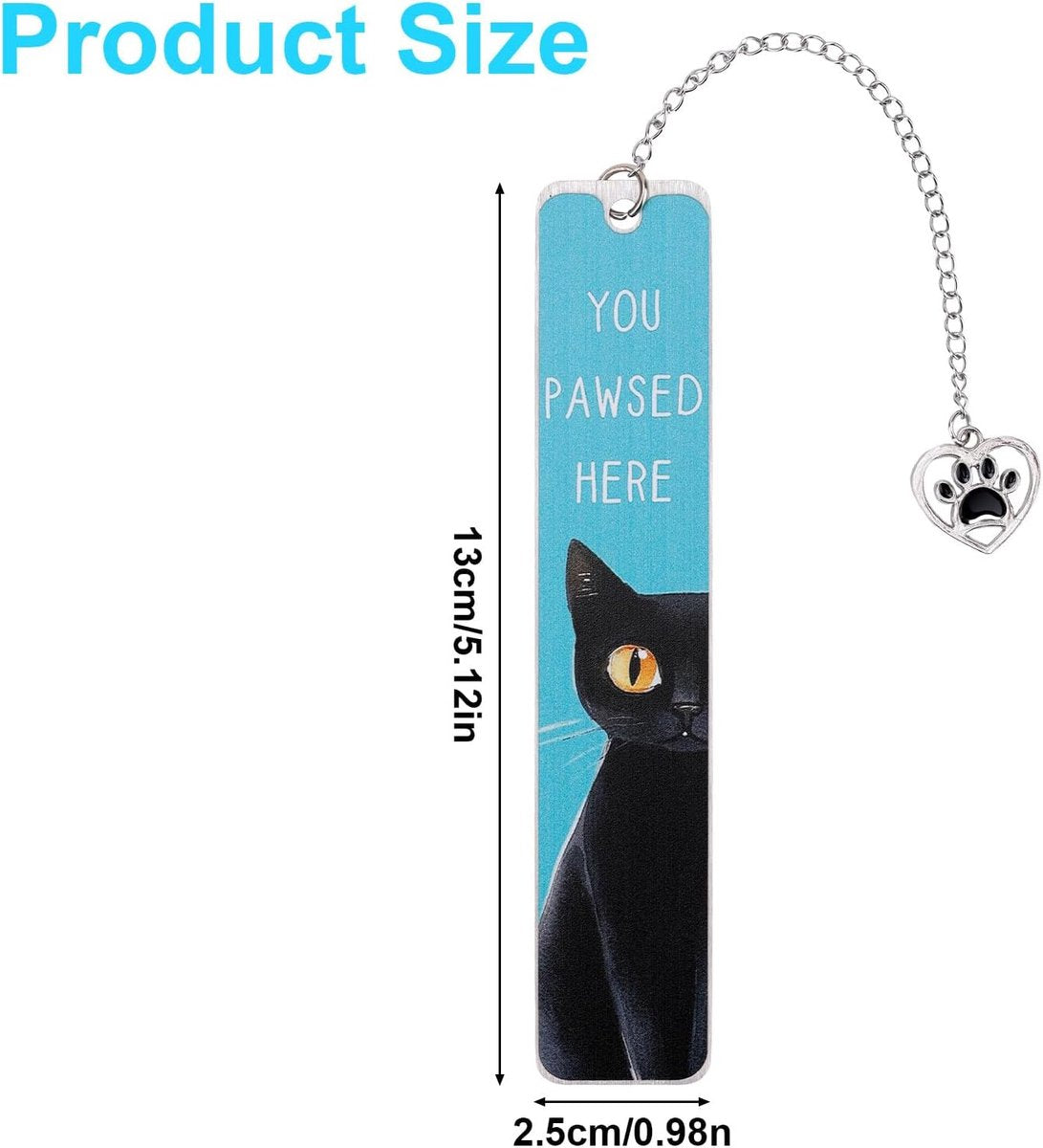 Bookmarks - Set of 2 - Cat Bookmarks - Gifts for Cat Lovers - Cute Bookmarks - Bookmark Gifts for Book Lovers - Reading Bookmarks - Gifts for Boys, Girls, Kids & Friends - Stainless Steel (Style A)